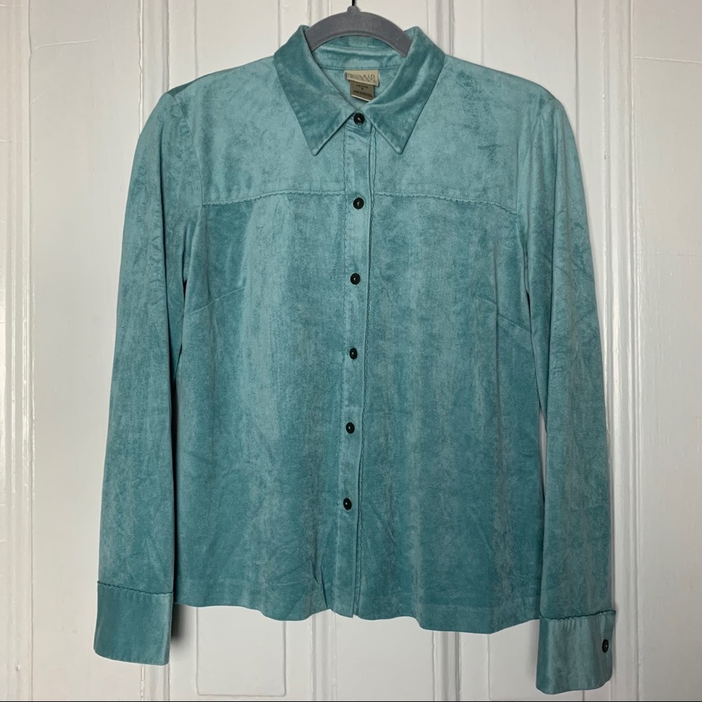 π Turquoise Faux Suede Top - Picture 2 of 12